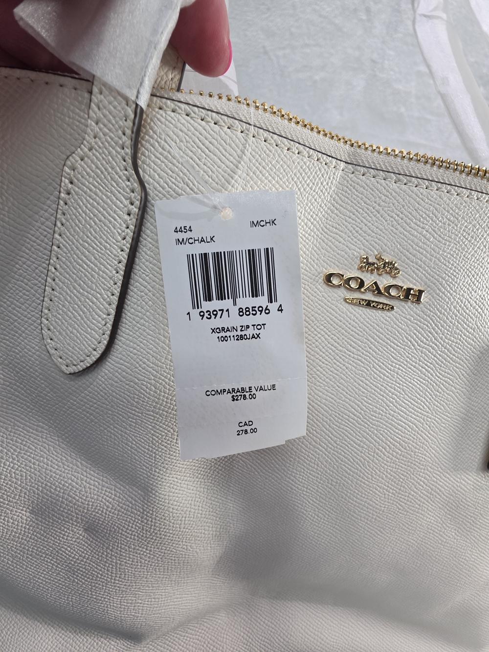 Coach Zip Top Tote City Tote Off WHITE NWT - Picture 9 of 9